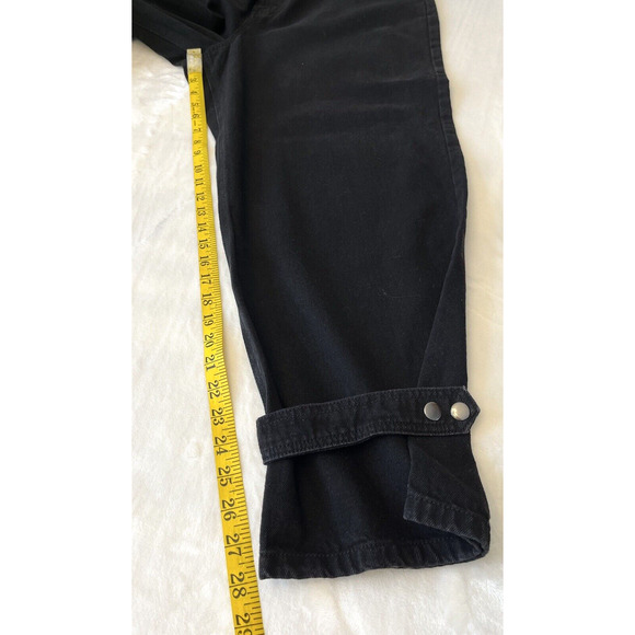 Culpos X Inc Women Paperbag Jeans 18 Black High Rise Elastic Waist Pockets NEW - Picture 6 of 11